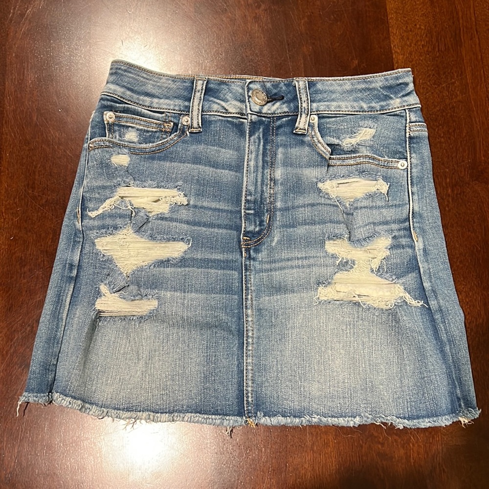 American Eagle High Rise Jean Skirt Size 6